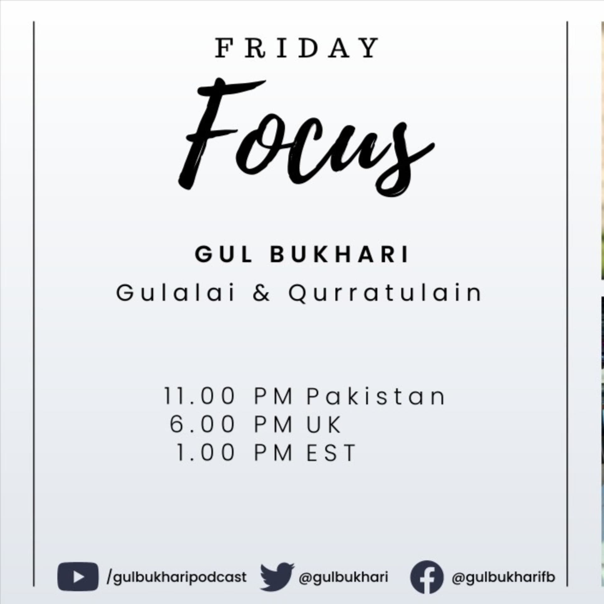 Fiday Focus |Gul Bukhari, Annie Zaman, Gulalai Ismail:Three Pakistani Women Talking Politics| - Podcasts