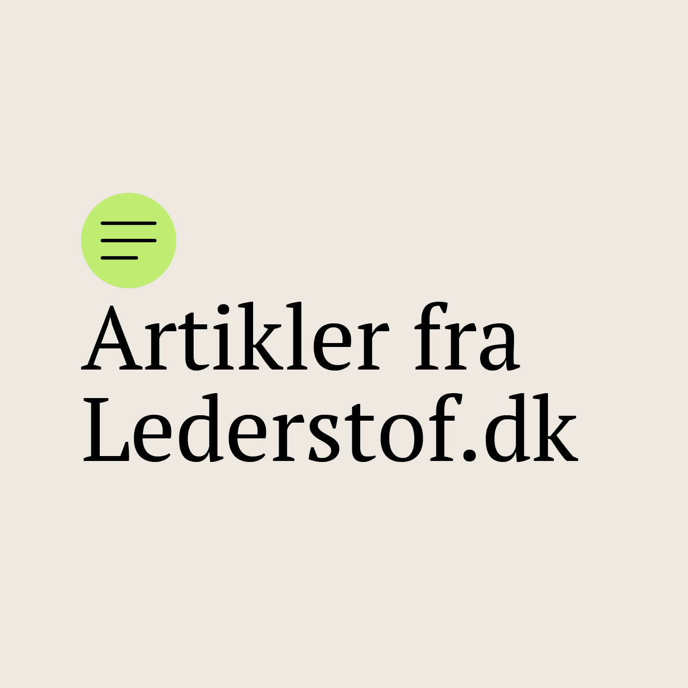 Artikler fra Lederstof.dk - Podcasts